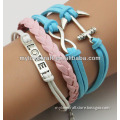 MYLOVE Personalized blue beads hand-woven unisex bracelets MLS0107
